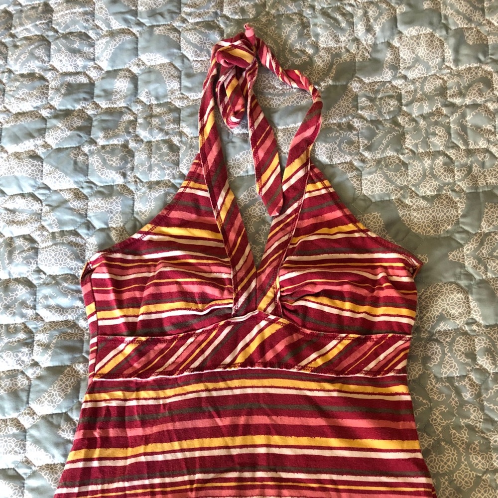 Stretchy striped halter top